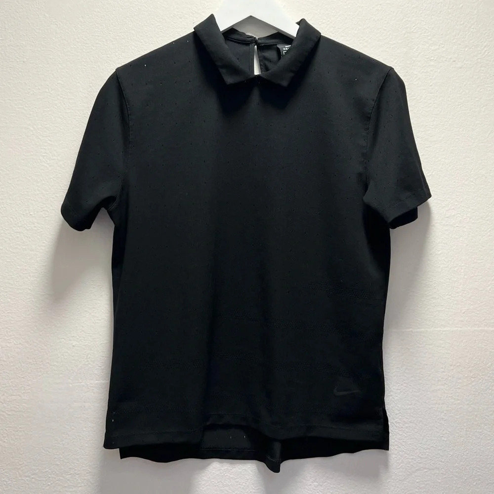 Nike Women’s Black Golf Polo Shirt with Peter Pam Collar